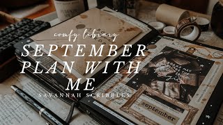 September 2024 Plan With Me I Comfy Bookish Theme I Black Page Bujo📚