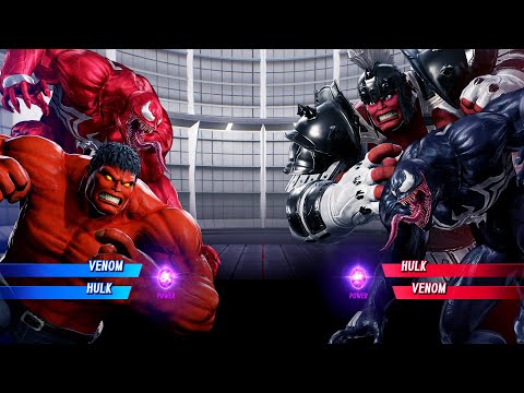 Carnage & Red Hulk vs Gladiator Hulk & Venom (Very Hard) Marvel vs Capcom | 4K UHD Gameplay