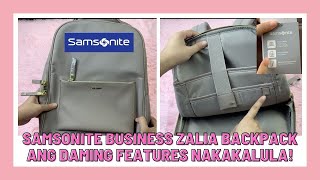 SAMSONITE BUSINESS ZALIA LAPTOP BAG 14.1 INCHES OLD ROSE BACKPACK WITH GOLD ZIPPER MADAMING POCKETS