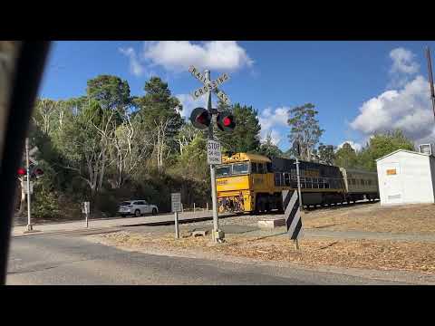 The Overland Train NR96 Pacific National with 6 Cars passing thru Bridgewater in the Adelaide Hills