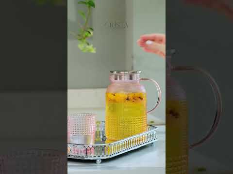 BÌNH THỦY TINH VÂN HẠT SƯƠNG MAI 1.5L CRISTA HOME –  60302 - ĐẸP NHƯ MỘT TÁC PHẨM DECOR video
