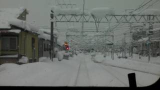 preview picture of video '【大雪】 JR上越線・前面展望 五日町駅から六日町駅 Train front view (freeze)'
