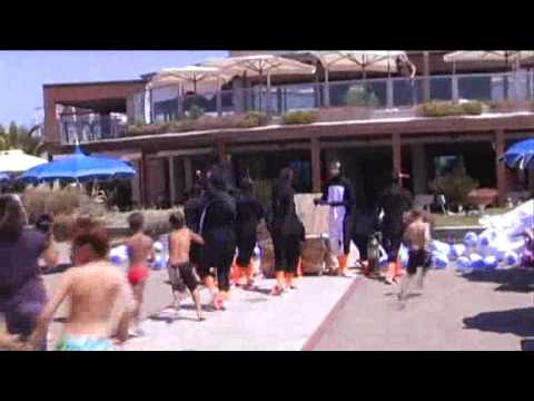 Pinguini in flash mob ad ostia