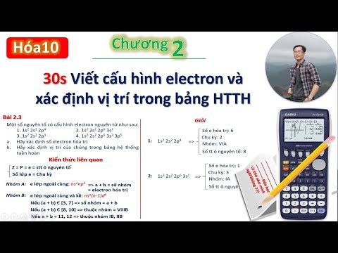 ✔ Hóa10| Viết nhanh cấu hình e và tìm vị trí R trong bảng HTTH (chương 2)