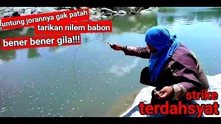 preview picture of video 'Angler Terkenalpun Ngiler Liat Strike Babon Nilem Pakai Joran Bambu | #bamboorod #fishing'