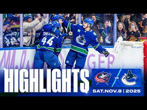 Game in 10 | Vancouver Canucks vs. Columbus Blue Jackets Highlights (Nov 8, 2025)