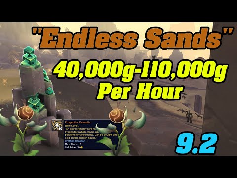 WoW 9.2: "Endless Sands" Route The BEST First Flower & Progenium Ore Farm