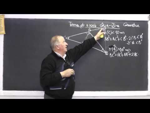 1/2 Lectia 897 - Proiectia unui segment pe o dreapta Teorema lui Pitagora generalizata Tema Clasa 7