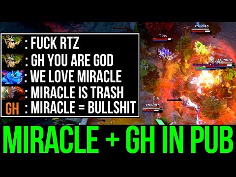 When You Meet 18K MMR in Unranked Game - Miracle- & GH vs Fans Dota2