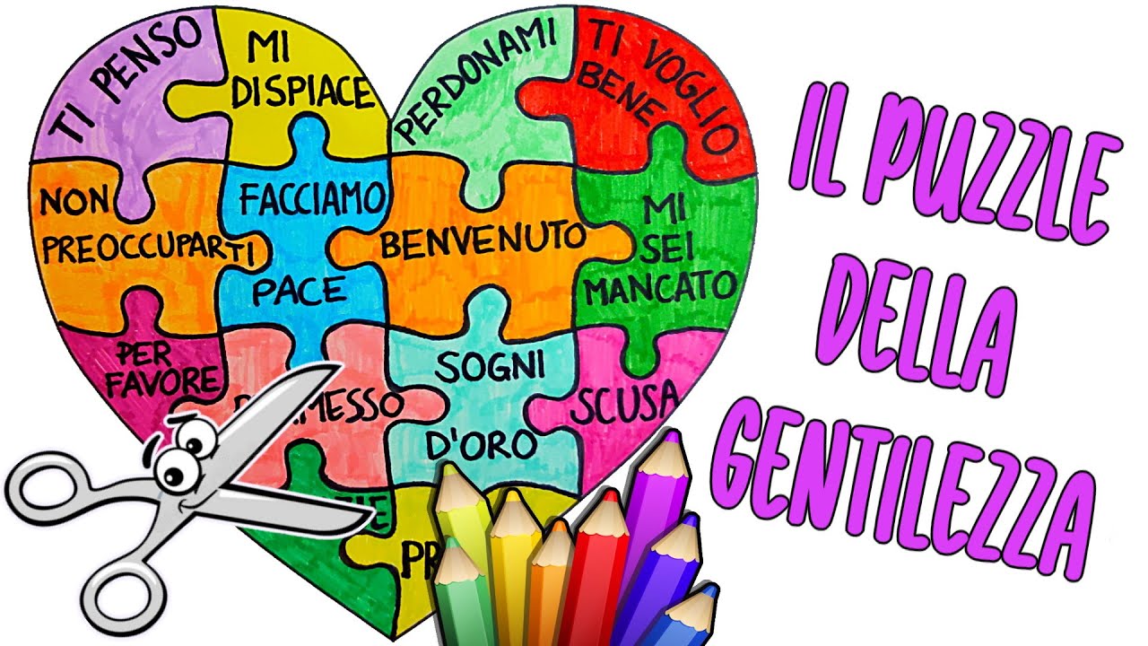 💜🧩 IL PUZZLE della GENTILEZZA con le PAROLE GENTILI - Giornate Nazionali dei Giochi della Gentilezza