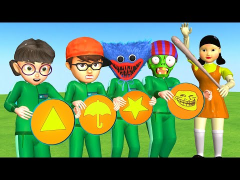 Squid Game (오징어 게임) - Scary Stranger 3D Challenge of destroying honeycomb candy vs Nick and Tani win