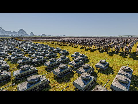 1000 SHERMANS vs 25000 T-REX - Ultimate Epic Battle Simulator 2 UEBS 2