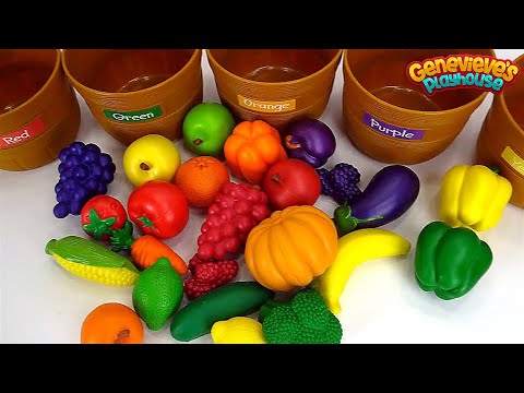 Learn Food Names with Colorful Fruits and Vegetable Toys!