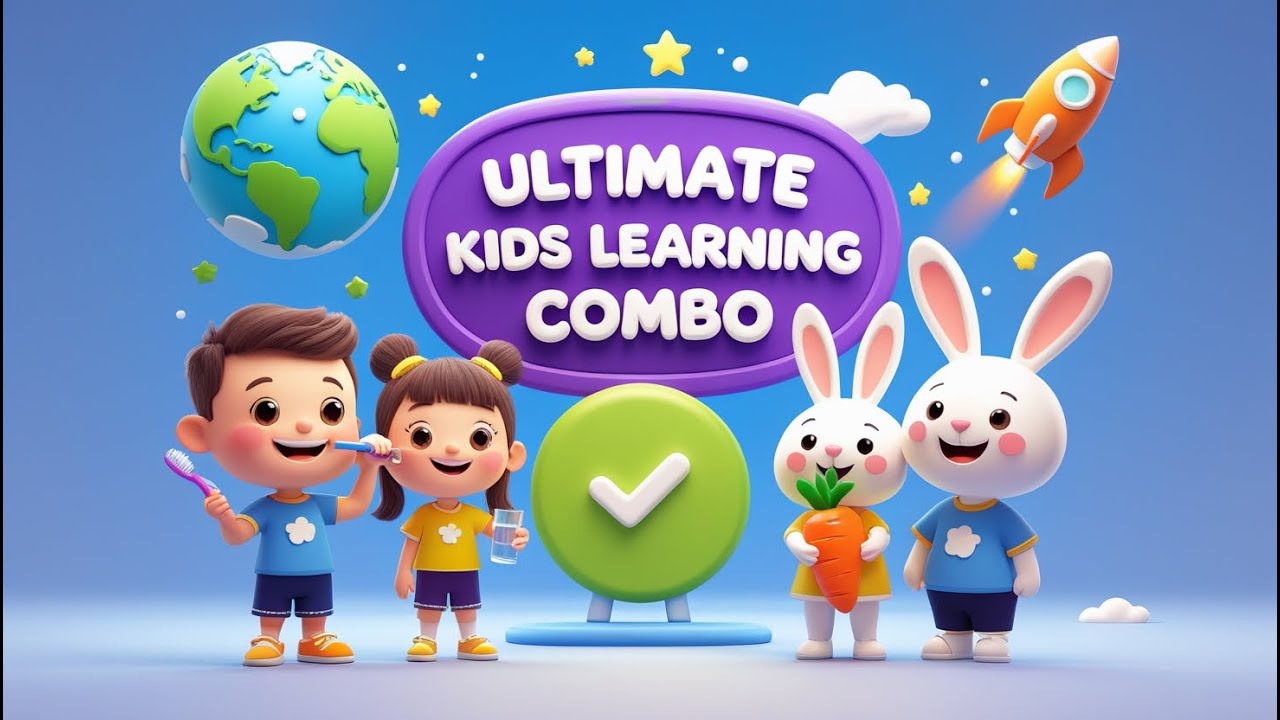 Ultimate Kids Learning Combo | Good Habits, Manners, Shapes, Veggies & Yes Mama! | AI Animation