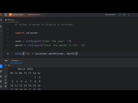 Calendar In Python Python Program To Display Calendar In Hindi Python Program Python Tutorial
