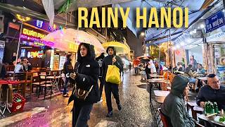 Rainy Night in Hanoi 🇻🇳 | Old Quarter Walking Tour 4K
