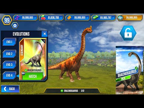 BRACHIOSAURUS PACK UNLOCKING BRACHIOSAURUS 999+ | JURASSIC WORLD THE GAME