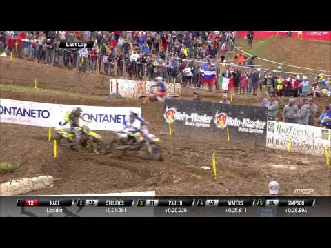 Kevin Strijbos passes Max Nagl MXGP of Itay 2015 - motocross