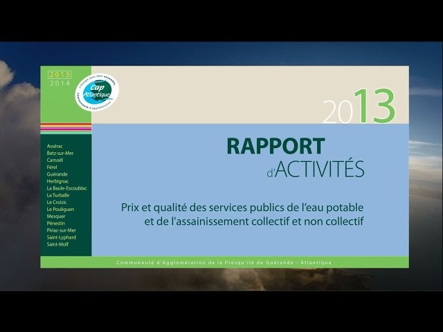 Rapport annuel sur le prix et la qualité de l'eau potable et de l'assainissement 2013