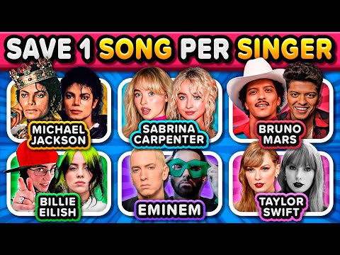 SAVE ONE SONG PER SINGER 🎤🎶 Most Popular Singers (6 Songs Each One) | Music Quiz