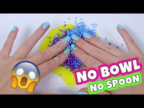 NO BOWL NO SPOON SLIME CHALLENGE!