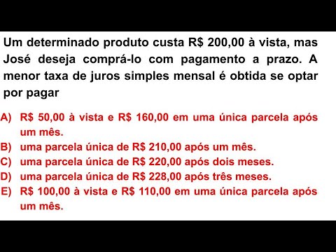 916 - MATEMÁTICA FINANCEIRA Prova: FCC - 2018 - ALESE - Analista Legislativo - Economia- QUESTÃO 59