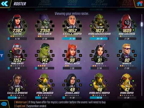 Marvel Strike Force -Avengers roster-