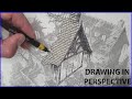 2 And 3 Point Perspective Drawing Tutorial An Old Victorian Style Mansion In Ink