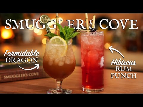 The Formidable Dragon and Hibiscus Rum Punch Cocktails from Smuggler's Cove