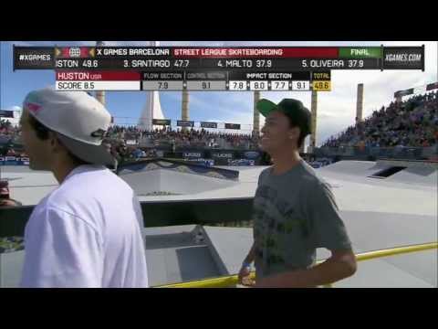 Nyjah Huston Final Run in SLS Final at X-Games BCN