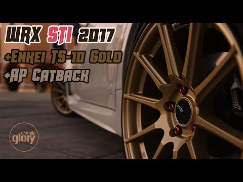 White STI 2017 + Enkei TS-10 Gold + Agency Power Catback