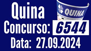 Quina 27/09, QUINA de hoje, RESULTADO da QUINA 6544, Resultado Quina,