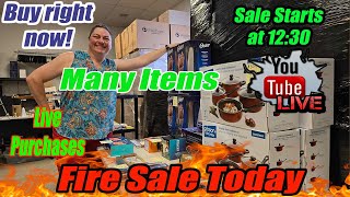 Live Fire Sale! Buy or watch this fun sale! Kitchen items, health & beauty and much more!