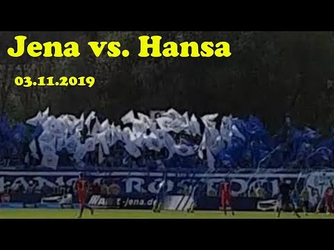 CHOREO UND SUPPORT im Spiel FC Carl Zeiss Jena - F.C. Hansa Rostock (03.11.2019)