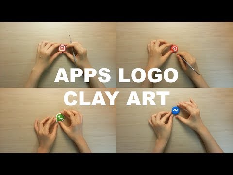 Instagram Pinterest WhatsApp Messenger Apps logo clay art