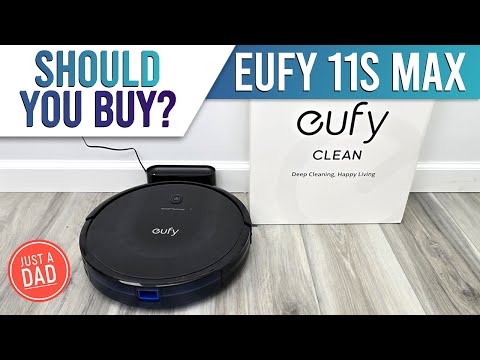 eufy Robot Vacuum 11S MAX, Super Thin, Powerful Suction, Quiet, Self-Charging Robotic Vacuum Cleaner, Cleans Hard Floors to Medium-Pile Carpets, Black video review thumbnail