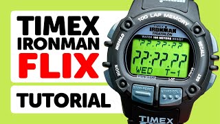 Timex #IRONMAN FLIX Digital Watch - HOW TO set the TIME & DATE, CHRONOGRAPH, TIMER, ALARMS, MEMOs!
