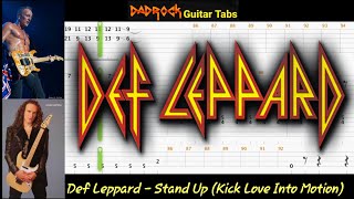 Stand Up (Kick Love Into Motion) - Def Leppard Guitar + Bass TABS Lesson