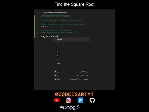 Find The Square Root In Python Python Examples Python Coding Tutorial Python Coding Interview