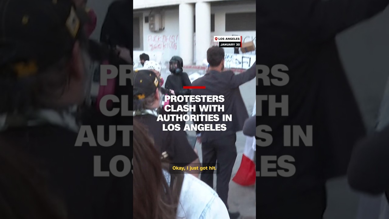 Protesters clash with authorities during LA protest