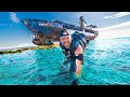 Exploring Abandon GHOST SHIP Trapped on CORAL REEF!!! (Belize)