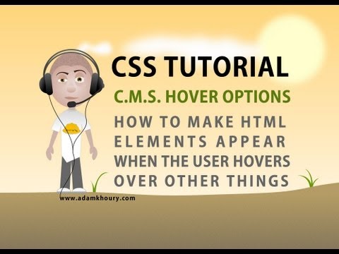CSS Tutorial Hover Makes CMS Option Buttons Appear HTML5 CSS3 tutorial
