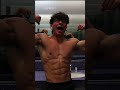Teen bodybuilder almost passes out flexing