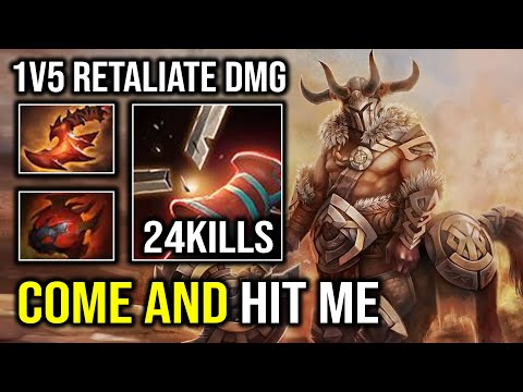 Come and Hit Me 1v5 Late Game Retaliate Max Strength Centaur Warrunner Dota 2