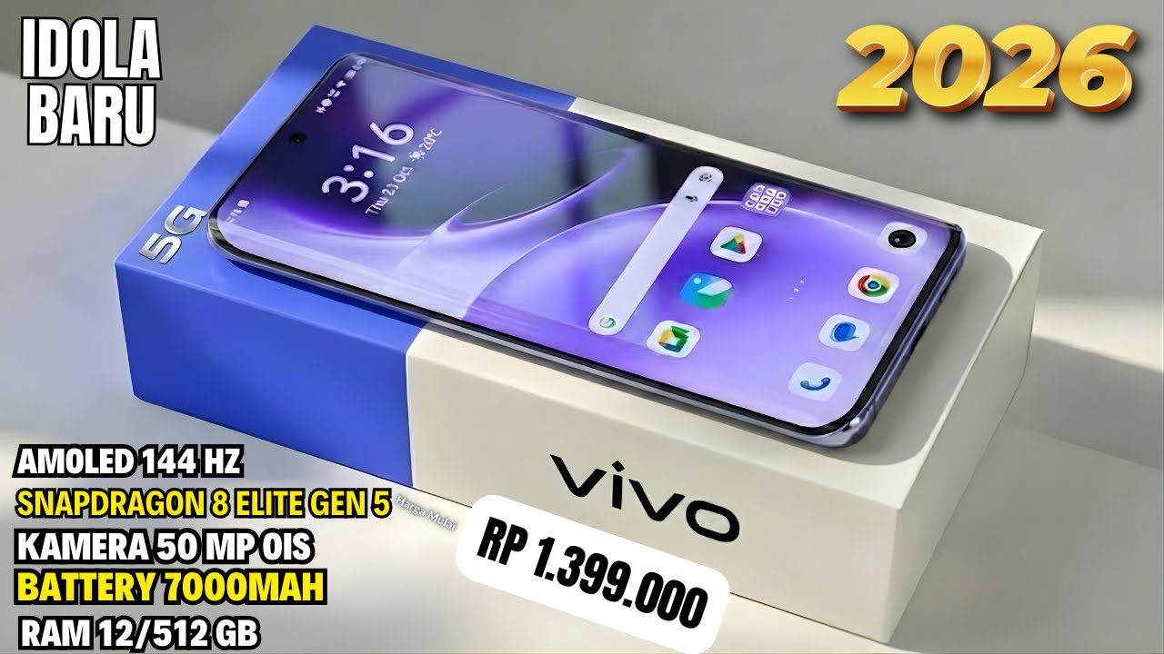 BARU SAJA RILIS‼️7300mAh, RAM 12/512 GB | HP VIVO TERBARU JANUARI 2026