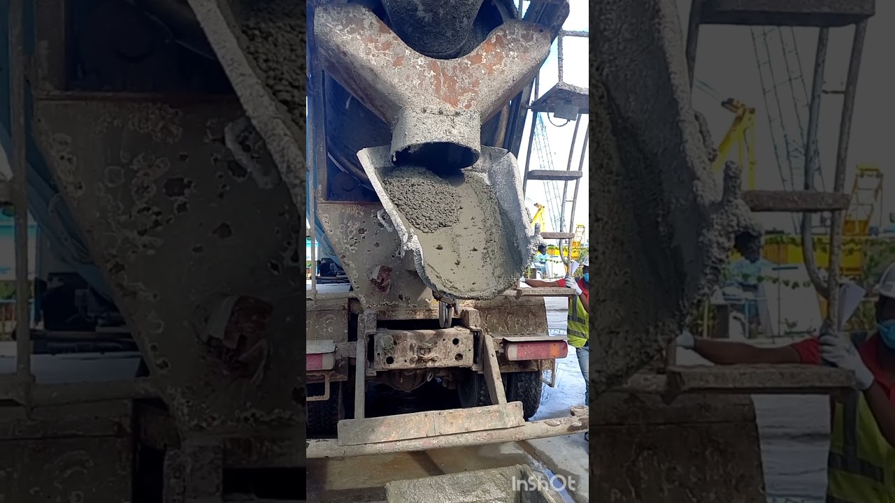 Freshly mixed concrete at Batching plant. #freshlymade#concrete #sinohydro #readymixconcrete