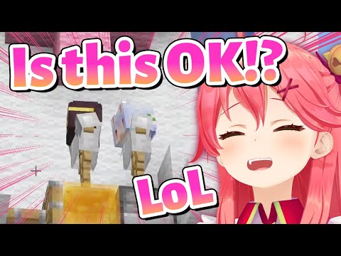 Miko gets impatient when she sees Nene's Kissing Machine【Minecraft/Hololive Clip/EngSub】