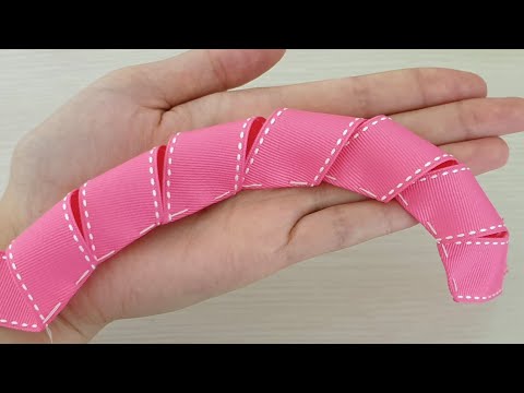 Super Easy Ribbon Flower Making - Hand Embroidery Amazing Trick with Ribbon - DIY Craft Ideas