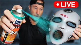 RePainting a Cheap TEMU Halloween Mask 🔴 LIVE!