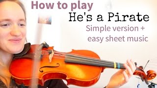 How to play He's a Pirate (Pirates of the Carribean) | Easy Beginner Version | Violin Tutorial